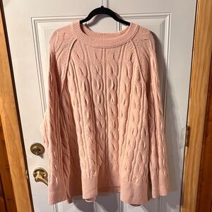 Aerie Soft Pink Cable Knit Sweater